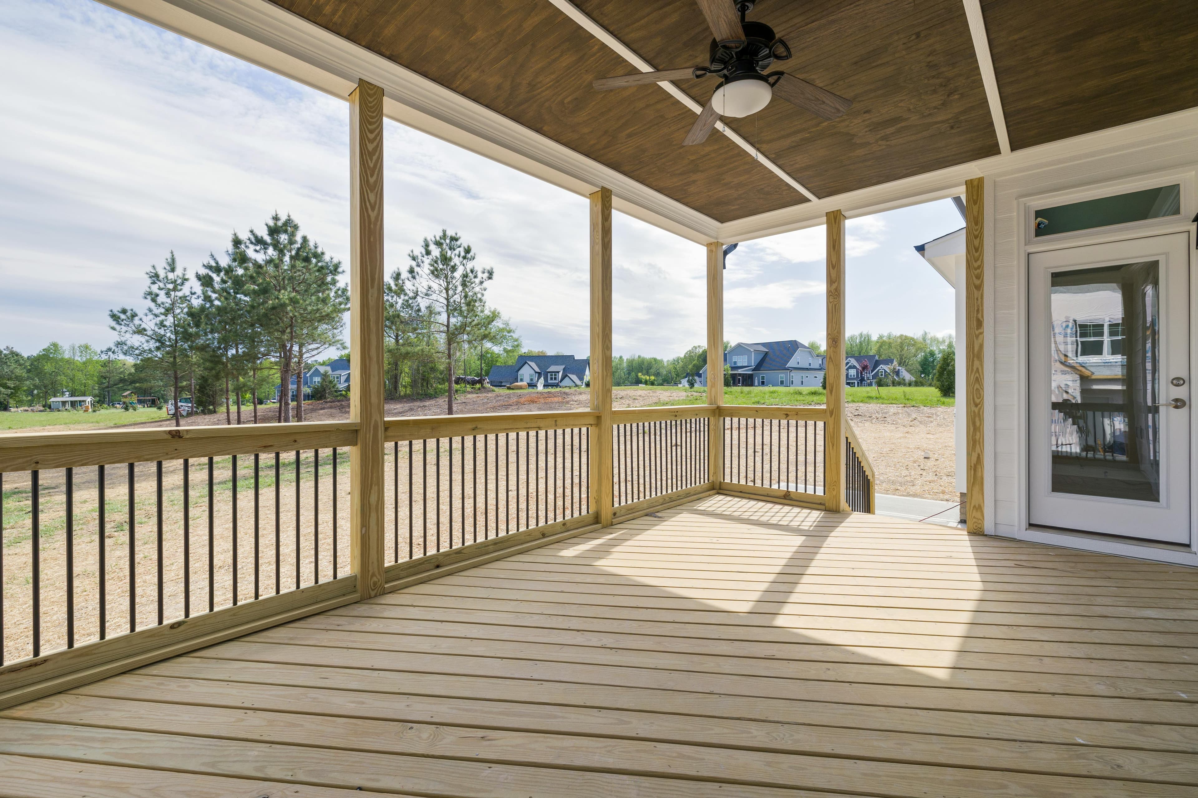 New screened porch with perimeter railing in Pickerington, Ohio